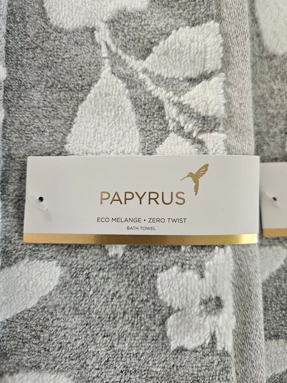 Papyrus Gray & White Floral Towel Set